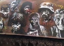 A Sherman tank decorated by Jef Aérosol will be exposed in July 2019 in front of the Caen Memorial