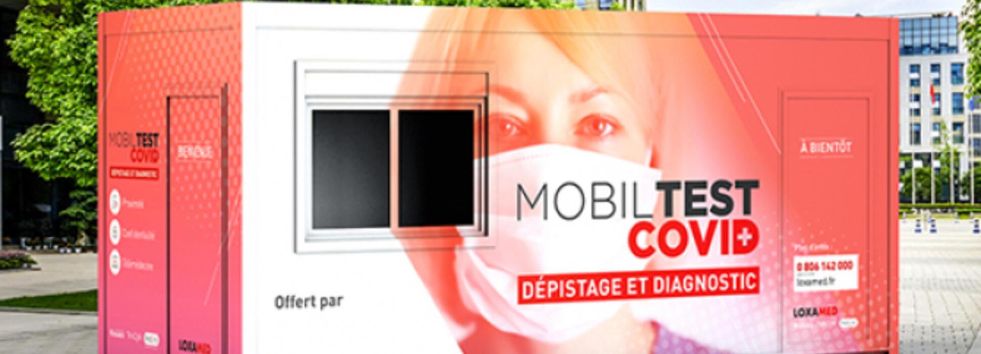 LOXAMED recycle les modules de chantier en centres de dépistage Covid
