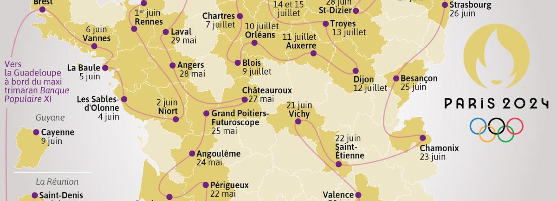 Les villes de Caen, Niort, Le Havre et Troyes accueilleront la flamme olympique